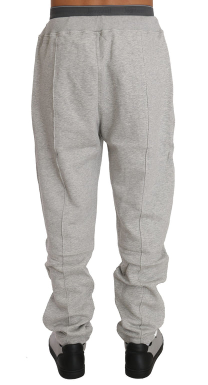 Grauer Baumwollpullover Hose Trainingsanzug