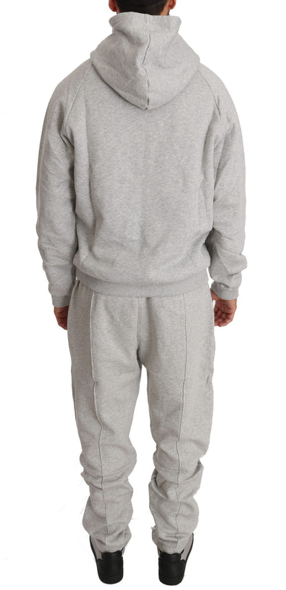 Grauer Baumwollpullover Hose Trainingsanzug