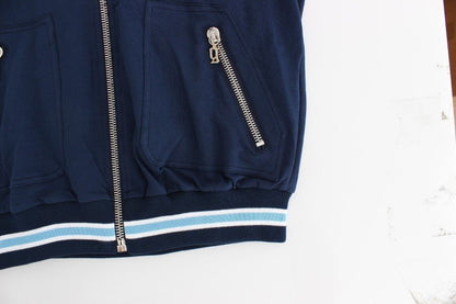 Blaue Strickjacke aus Baumwolle mit Reißverschluss