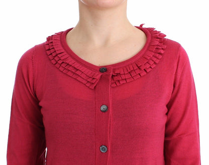 Rosa Wollstrickjacke