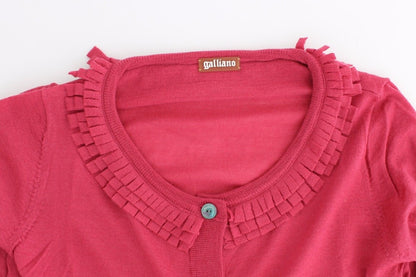 Rosa Wollstrickjacke