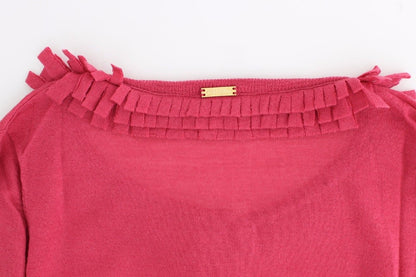 Rosa Wollstrickjacke