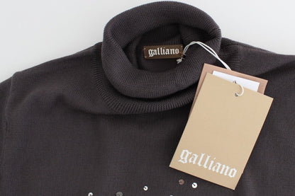 Brauner Rollkragenpullover aus Baumwolle