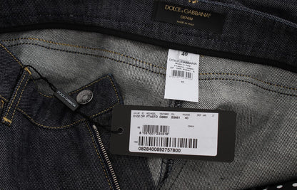 Blaue Oversize-Denim-Jeans aus Baumwolle