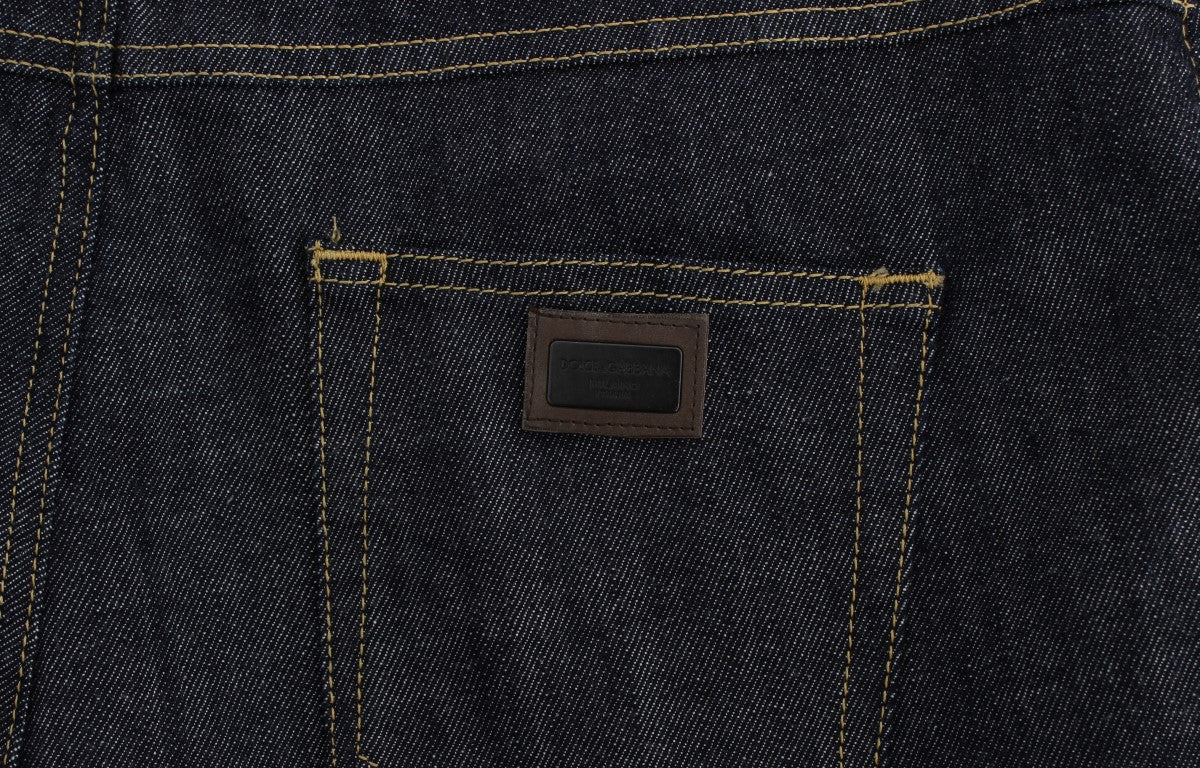 Blaue Oversize-Denim-Jeans aus Baumwolle
