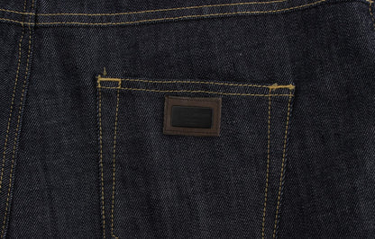 Blaue Oversize-Denim-Jeans aus Baumwolle