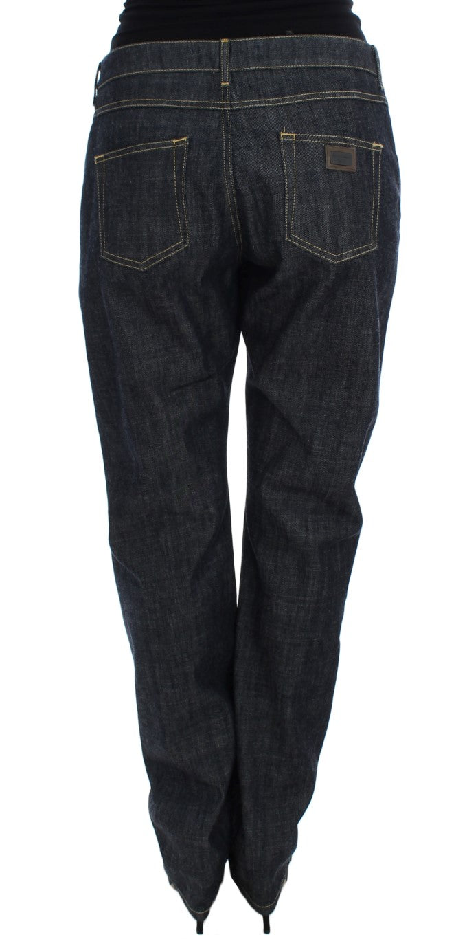 Blaue Oversize-Denim-Jeans aus Baumwolle