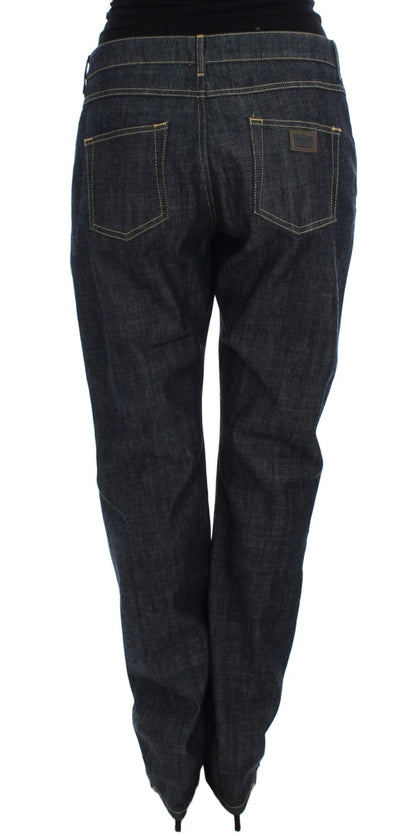 Blaue Oversize-Denim-Jeans aus Baumwolle