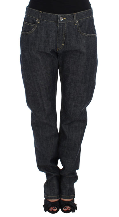 Blaue Oversize-Denim-Jeans aus Baumwolle