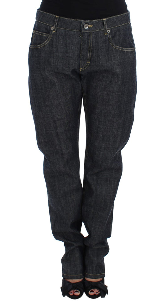 Blaue Oversize-Denim-Jeans aus Baumwolle