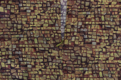 Multicolor Mosaikdruck Seidenbluse T-Shirt