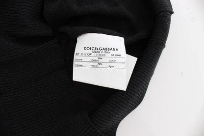 Schwarze ärmellose Weste mit Rundhalsausschnitt Pullover