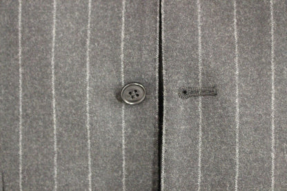 Graue gestreifte Wollweste mit Logo