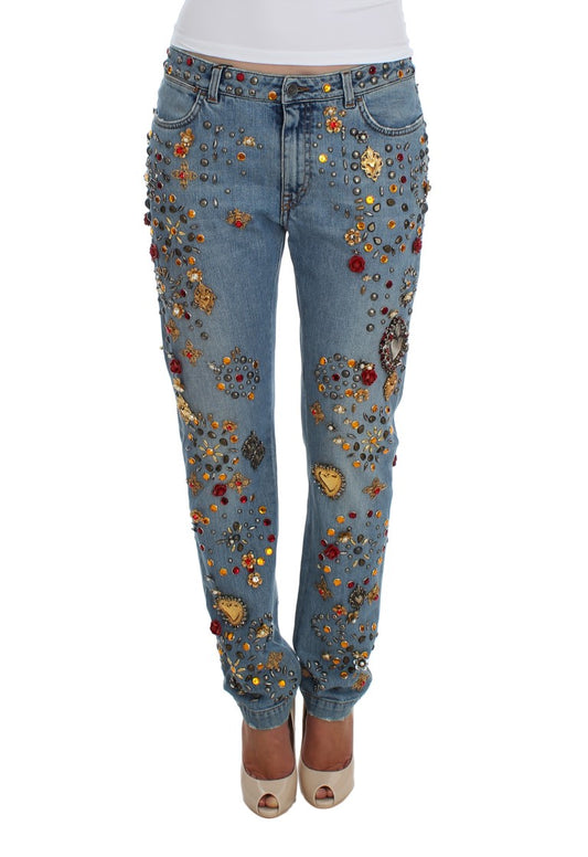 Crystal Roses Herz verschönert Jeans