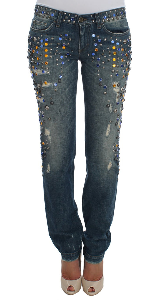 Kristallverzierte GIRLY Slim Fit Jeans