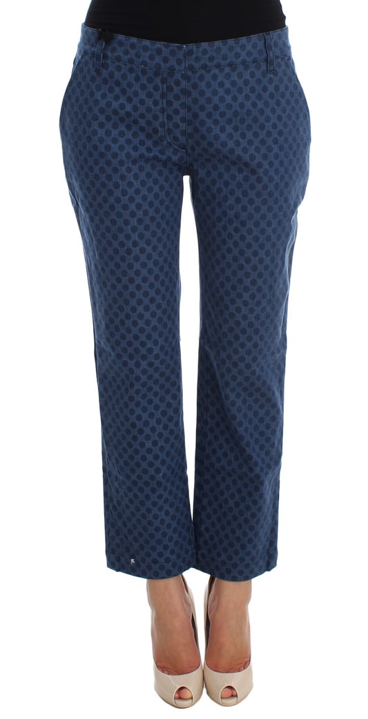 Gepunktete Stretch-Capri-Jeans