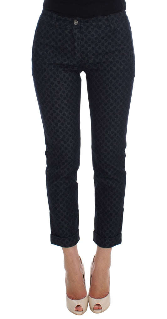 Gepunktete schmale Caprihose