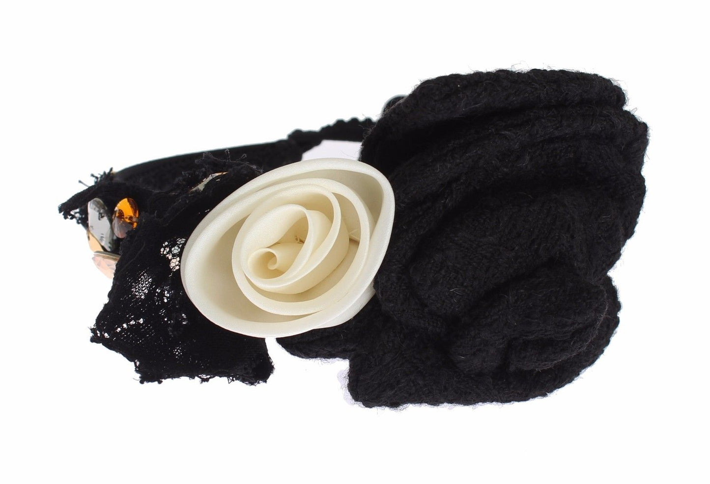 Diadem Stirnband Tiara Weiß Rose Kristall Haar Gold