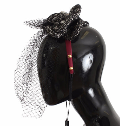 Diadem Stirnband Tiara Schwarz Floral Fascinator Haar Gold
