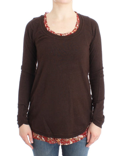 Brauner Pullover mit Rundhalsausschnitt