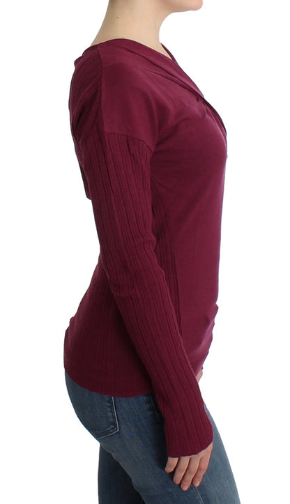 Lila Wollstrickpullover