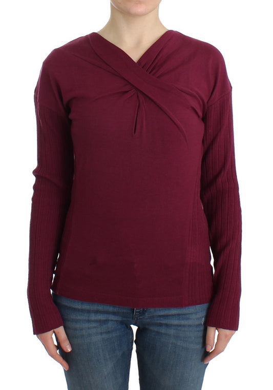 Lila Wollstrickpullover