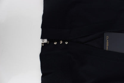 Schwarze Strickjacke aus Wolle in Kurzform