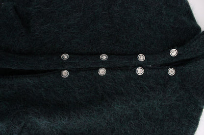 Grüner Mohair-Strickcardigan