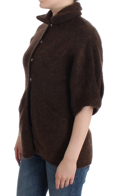 Braune Strickjacke aus Mohair