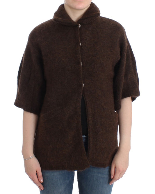 Braune Strickjacke aus Mohair
