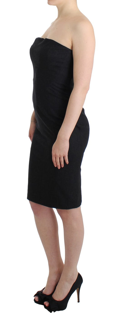 Graues trägerloses Kleid