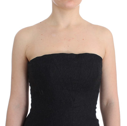 Graues trägerloses Kleid