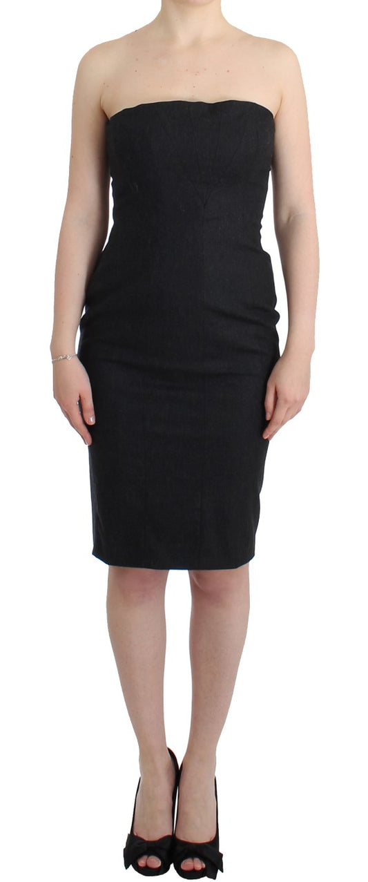 Graues trägerloses Kleid