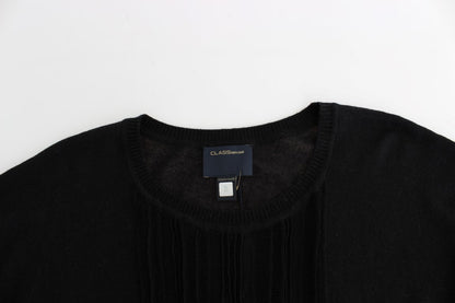Schwarzer kurzärmeliger Pullover