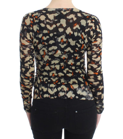 Multicolor Wollpullover mit V-Ausschnitt