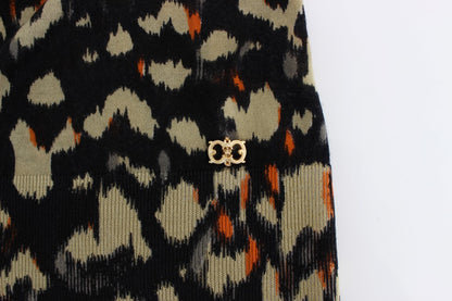 Multicolor Wollpullover mit V-Ausschnitt