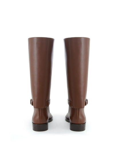 Tabakstiefel aus Leder mit Schnallenverzierung