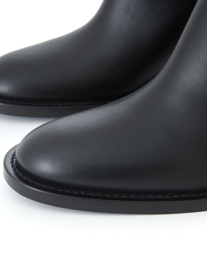 Schwarze Lederstiefeletten