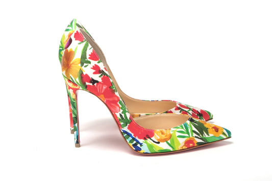 Multicolor Blume gedruckt High Heels Pumps Schuhe