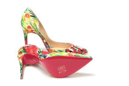 Multicolor Blume gedruckt High Heels Pumps Schuhe