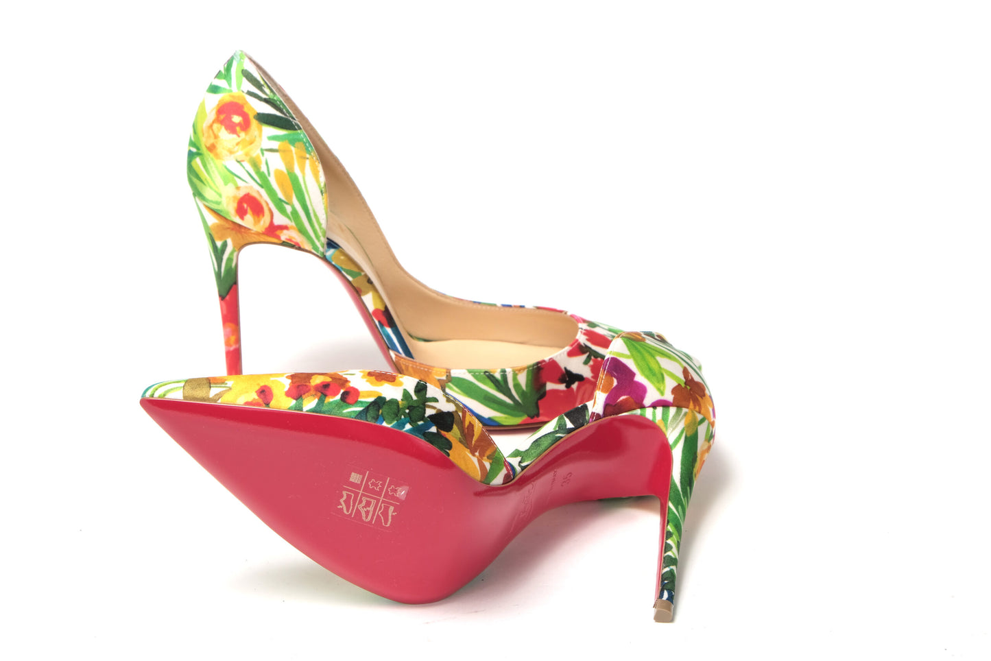 Multicolor Blume gedruckt High Heels Pumps Schuhe