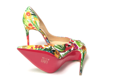 Multicolor Blume gedruckt High Heels Pumps Schuhe