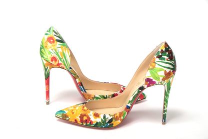 Multicolor Blume gedruckt High Heels Pumps Schuhe