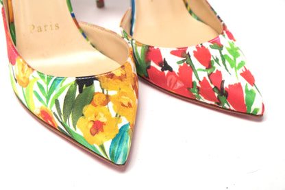 Multicolor Blume gedruckt High Heels Pumps Schuhe