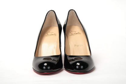 Einfache Pumps 85 Lack Schwarz Absatz