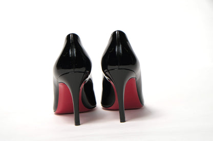 Einfache Pumps 85 Lack Schwarz Absatz