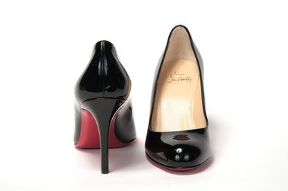 Einfache Pumps 85 Lack Schwarz Absatz