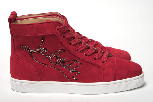 Loubi Rote Version Marine Louis Strass Flache Schuhe