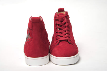 Loubi Rote Version Marine Louis Strass Flache Schuhe