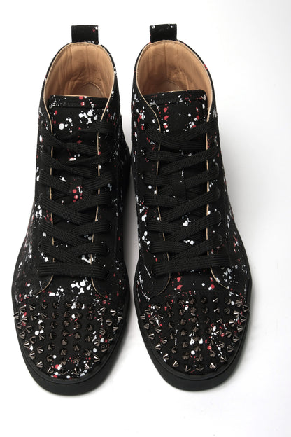 Schwarz/Schwarz Gun Lou Spikes Orlato Flache Schuhe